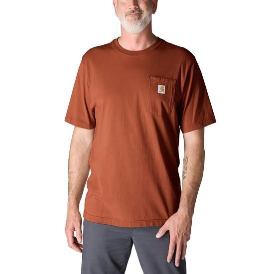 Loose Fit Heavyweight Short-Sleeve Pocket Tee Shirt - Homestead Red