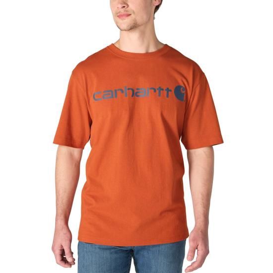 Loose Fit Heavyweight Short-Sleeve Logo Graphic Tee Shirt - Homestead Red