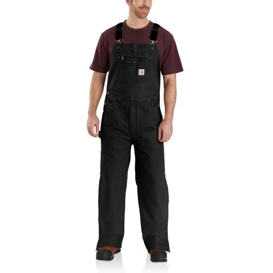 Men's Loose Fit Insulated Bib Overall/Duck - Black
