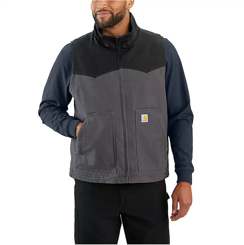 Men's Montana Rugged Flex Relaxed Fit Duck Vest - Shadow/Black