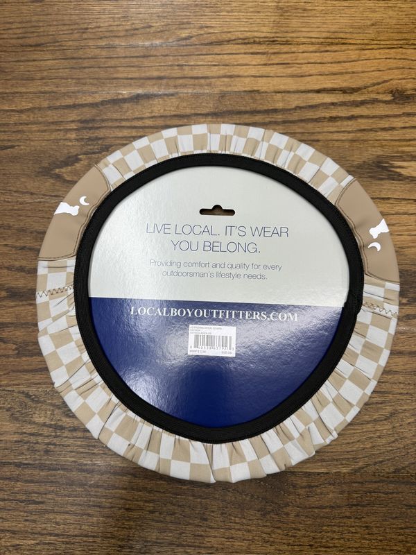 Steering Wheel Cover - Khaki Checker