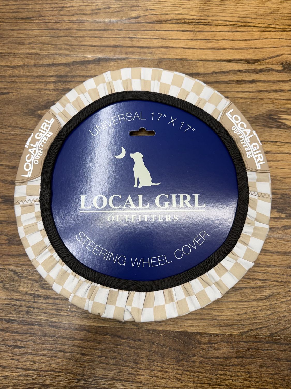 Steering Wheel Cover - Khaki Checker