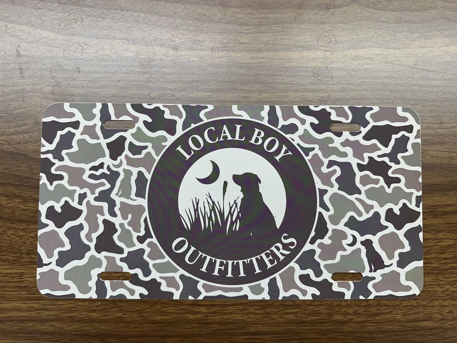 Original Circle License Plate - Dog &amp; Moon Camo
