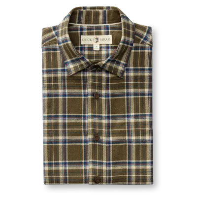 Long Sleeve Cotton Flannel Sport Shirt - Iverson Plaid