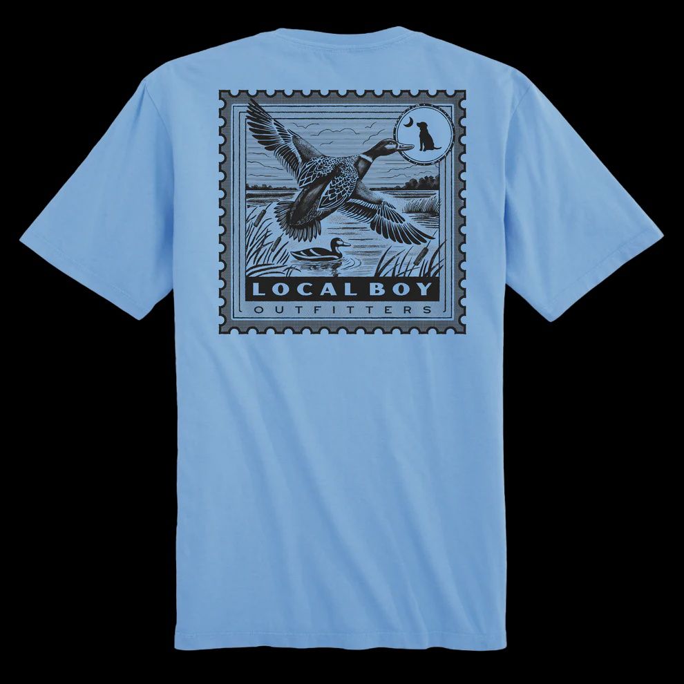 Duck Stamp Short Sleeve Tee - Washed Denim