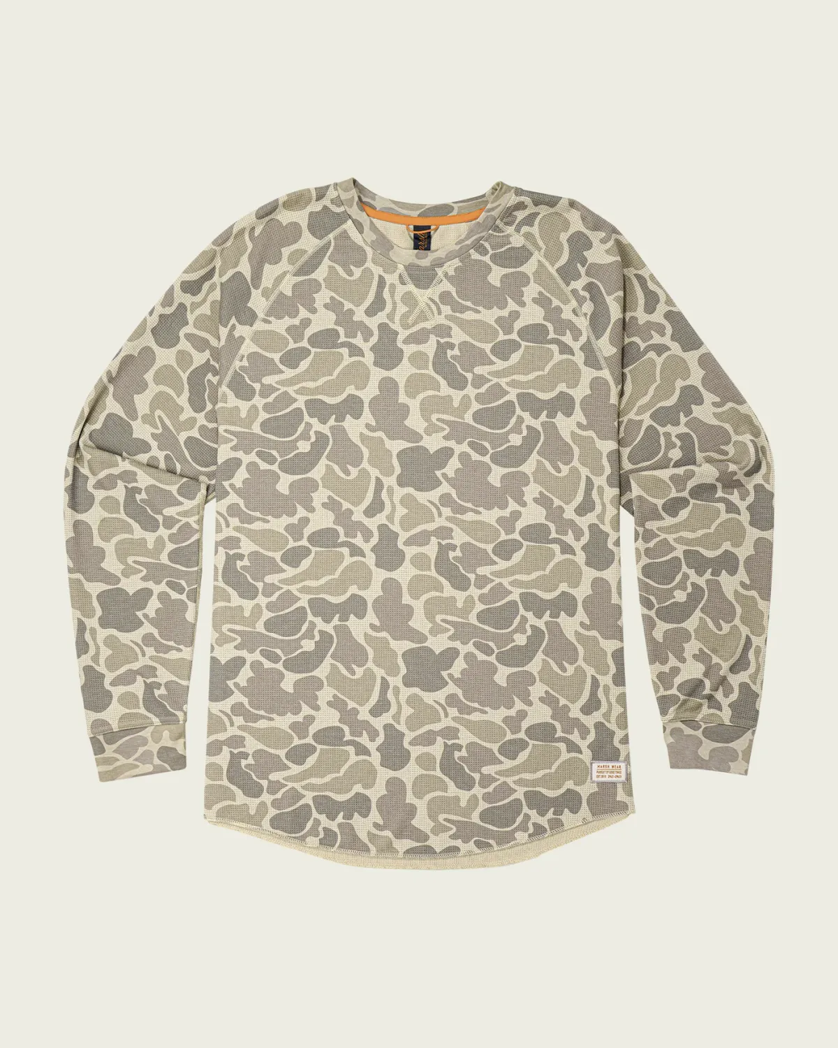 Surfside Waffle Knit Long Sleeve Shirt - Khaki Mallard Camo