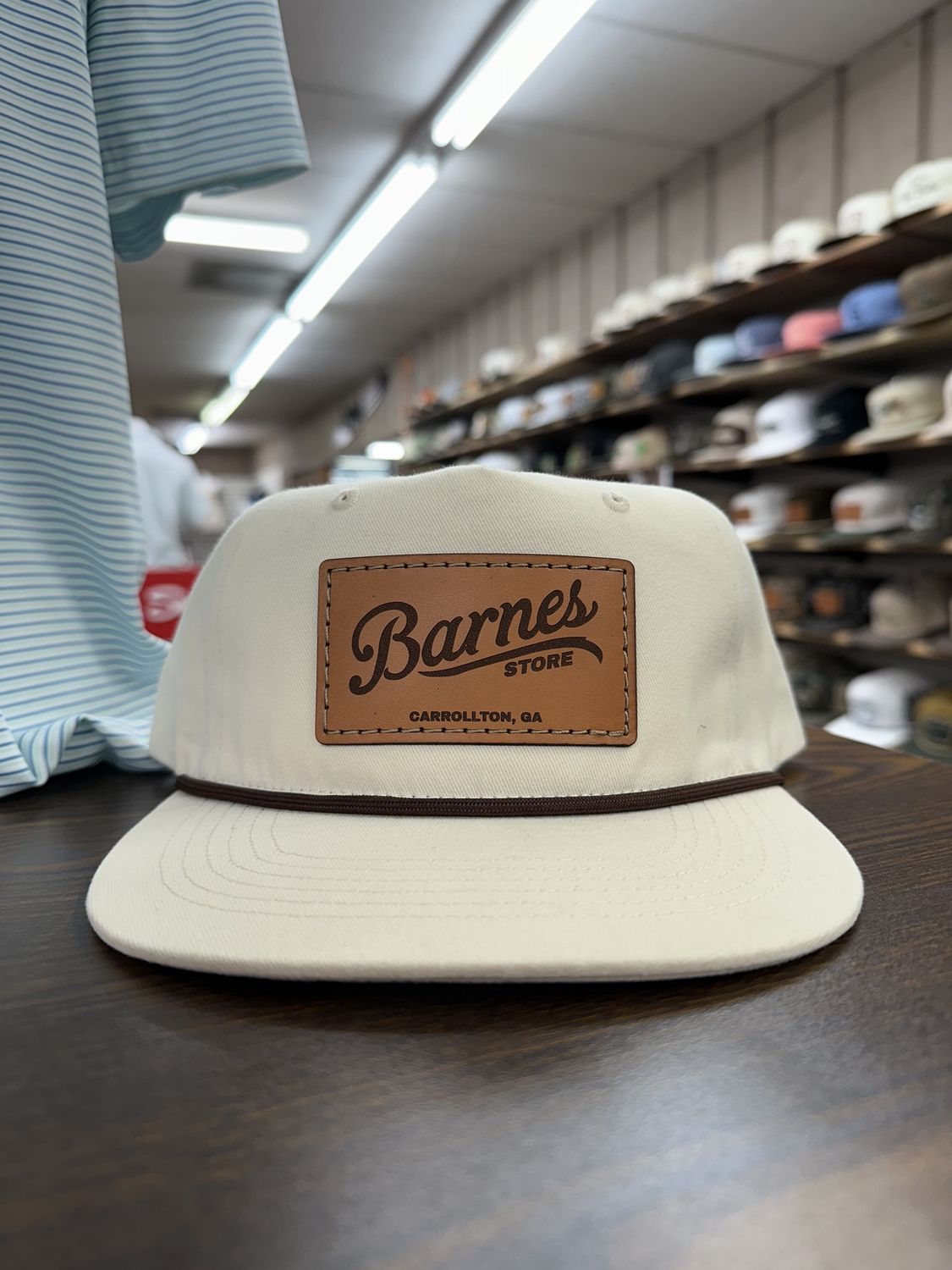 Signature Leather Patch Rope Hat - Cream