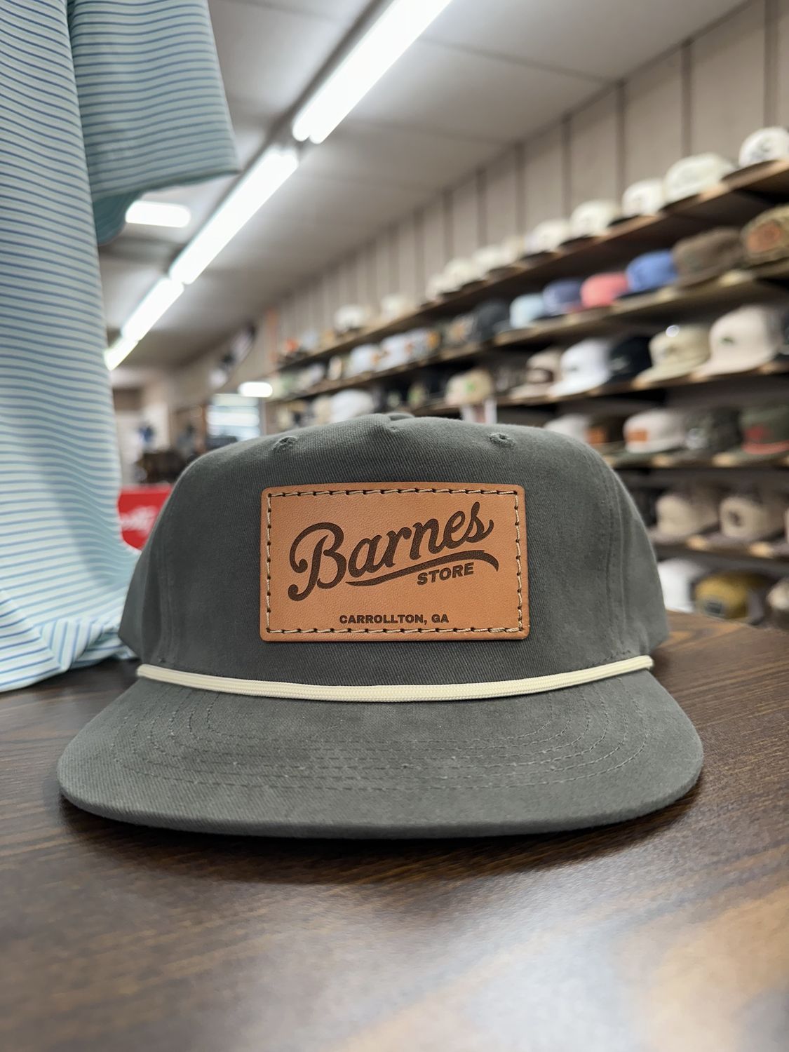 Signature Leather Patch Rope Hat - Lead