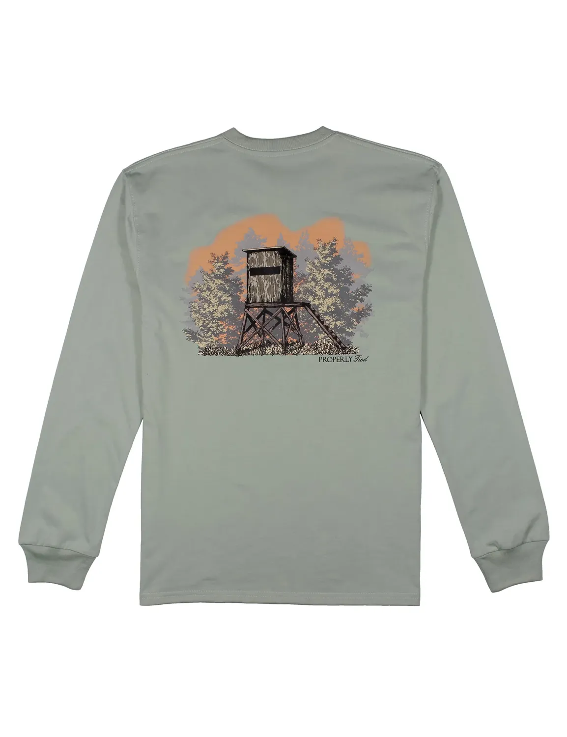 Mossy Oak Deer Stand Long Sleeve T- Shirt - Sage