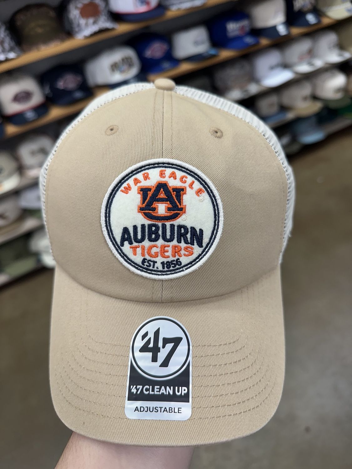 Auburn Tigers Khaki Felton Clean Up Mesh Hat