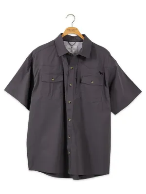 Men's Short Sleeve Button Down - Gray