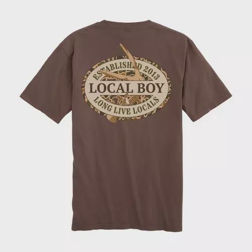Youth Old School Antler Oval Short Sleeve Tee Shirt - Espresso