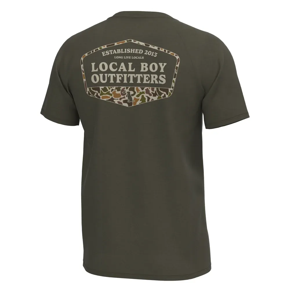 Youth Graphic Short Sleeve HB Crew - Vintage ESTD Badge - Espresso