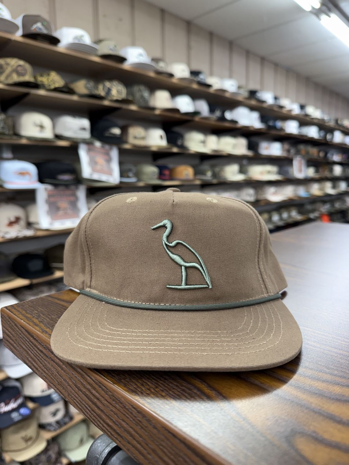 Heron Embroidered Hat - Tobacco