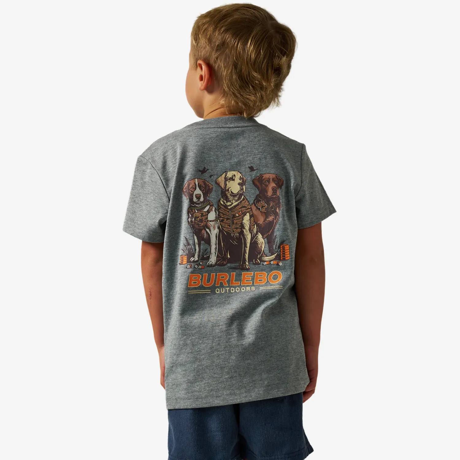 Youth Short Sleeve Tee - Camo Duck Dogs - Dark Heather