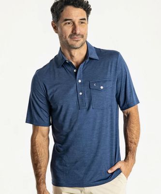Heather Performance Sport Players Shirt - Navy Captain