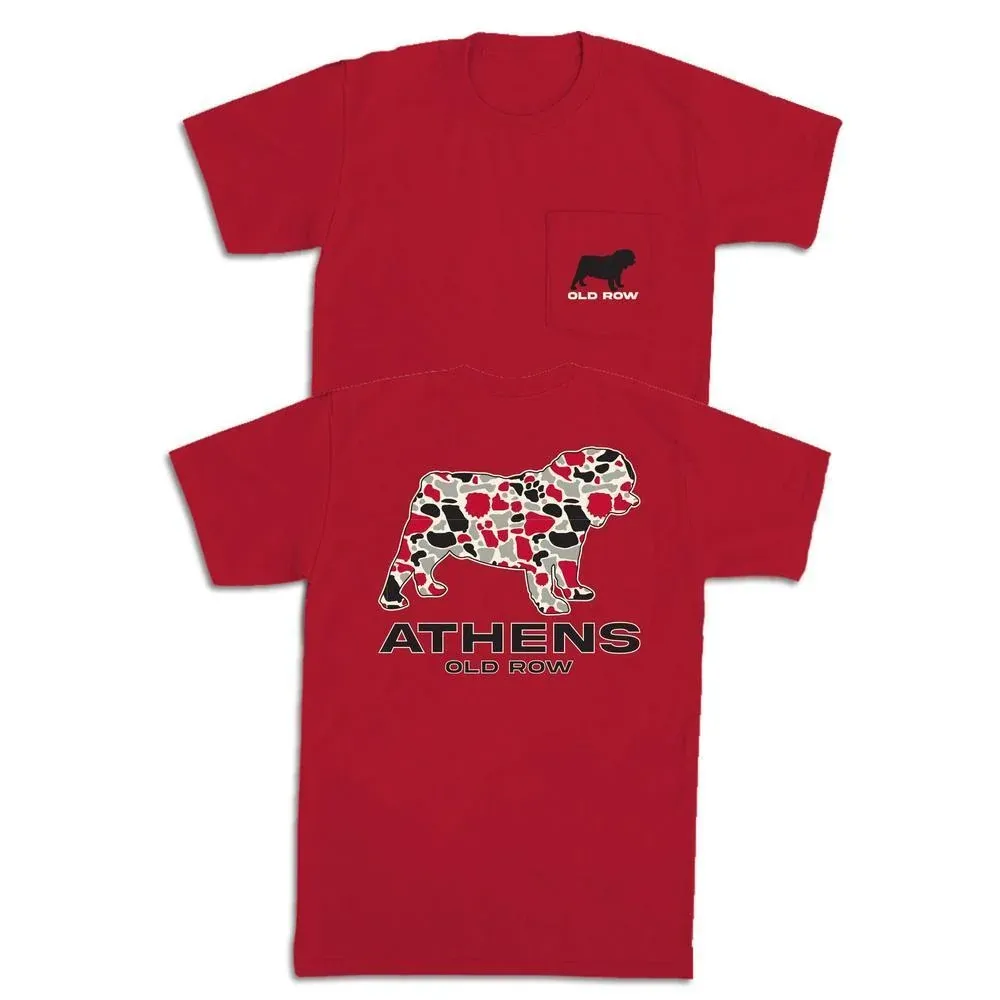 Athens Camo Dog Pocket Tee - Red