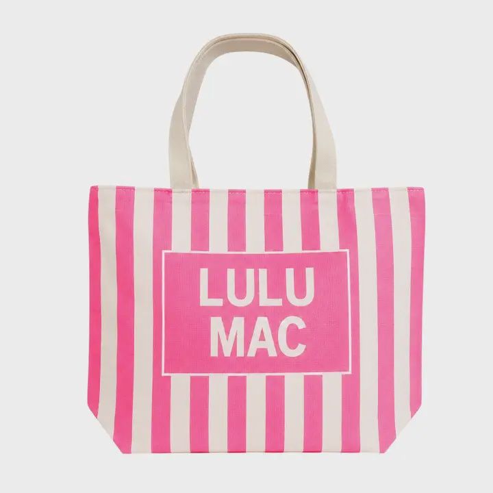 Canvas Tote - Pink / White Stripe