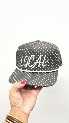 Local Marker Rope Hat - Olive Polka Dots