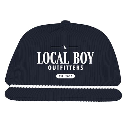Lucky Text Corduroy Hat - Navy