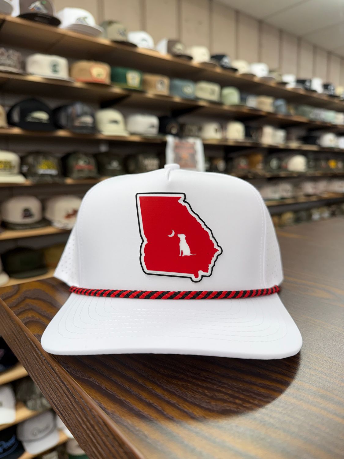 Collegiate Perf Rope Hat - Red/Black