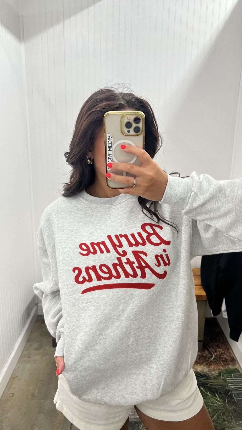 Bury Me In Athens Sweatshirt - Light Gray