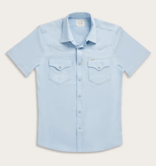 Men's Performance Western Pearl Snap Short Sleeve Pearl Snap Shirt - Sky
