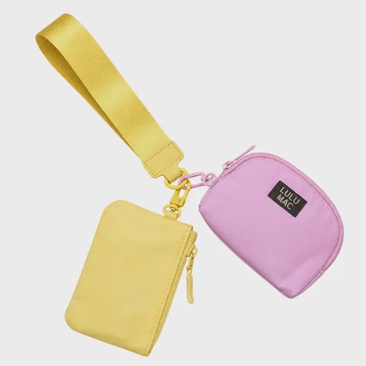 Double Pouch Wristlet - Butter / Light Pink