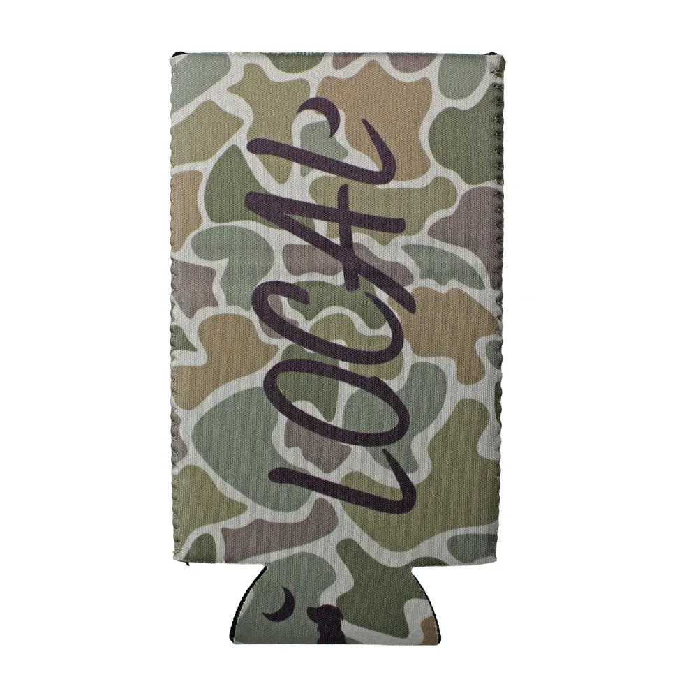 Local Marker Slim Can Koozie - Forest Camo Desert