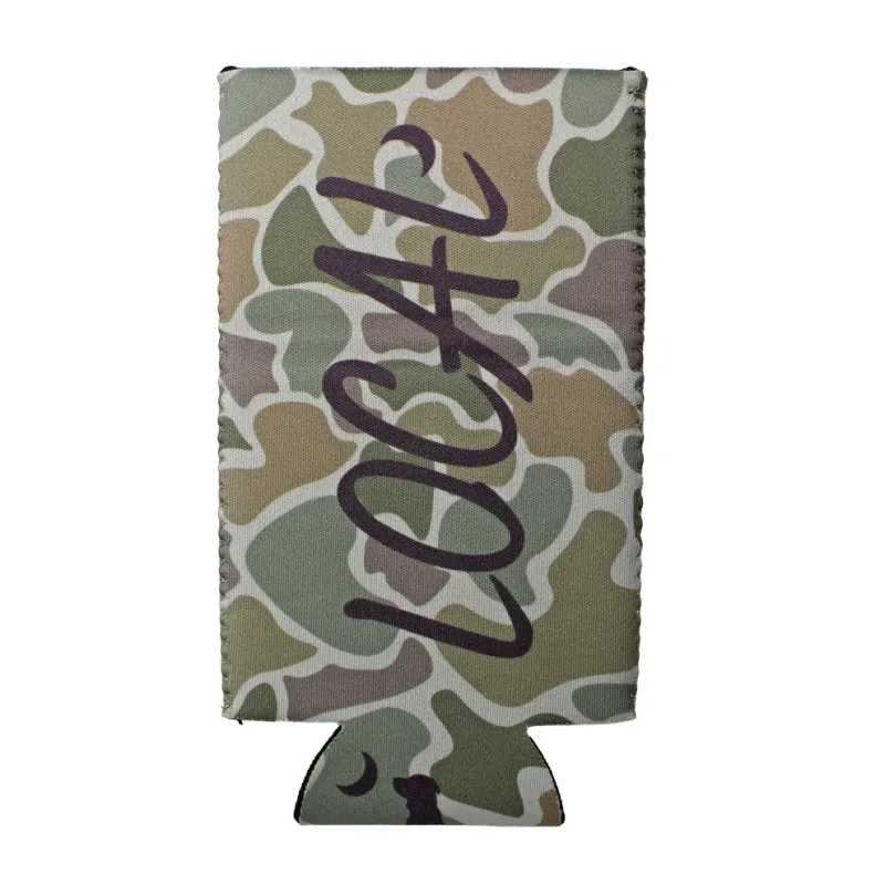Local Marker Slim Can Koozie - Forest Camo Desert