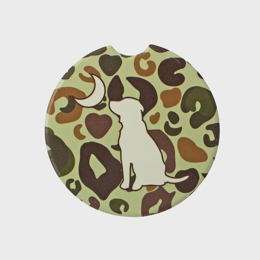 Dog &amp; Moon Car Coaster - Vintage Cheetah