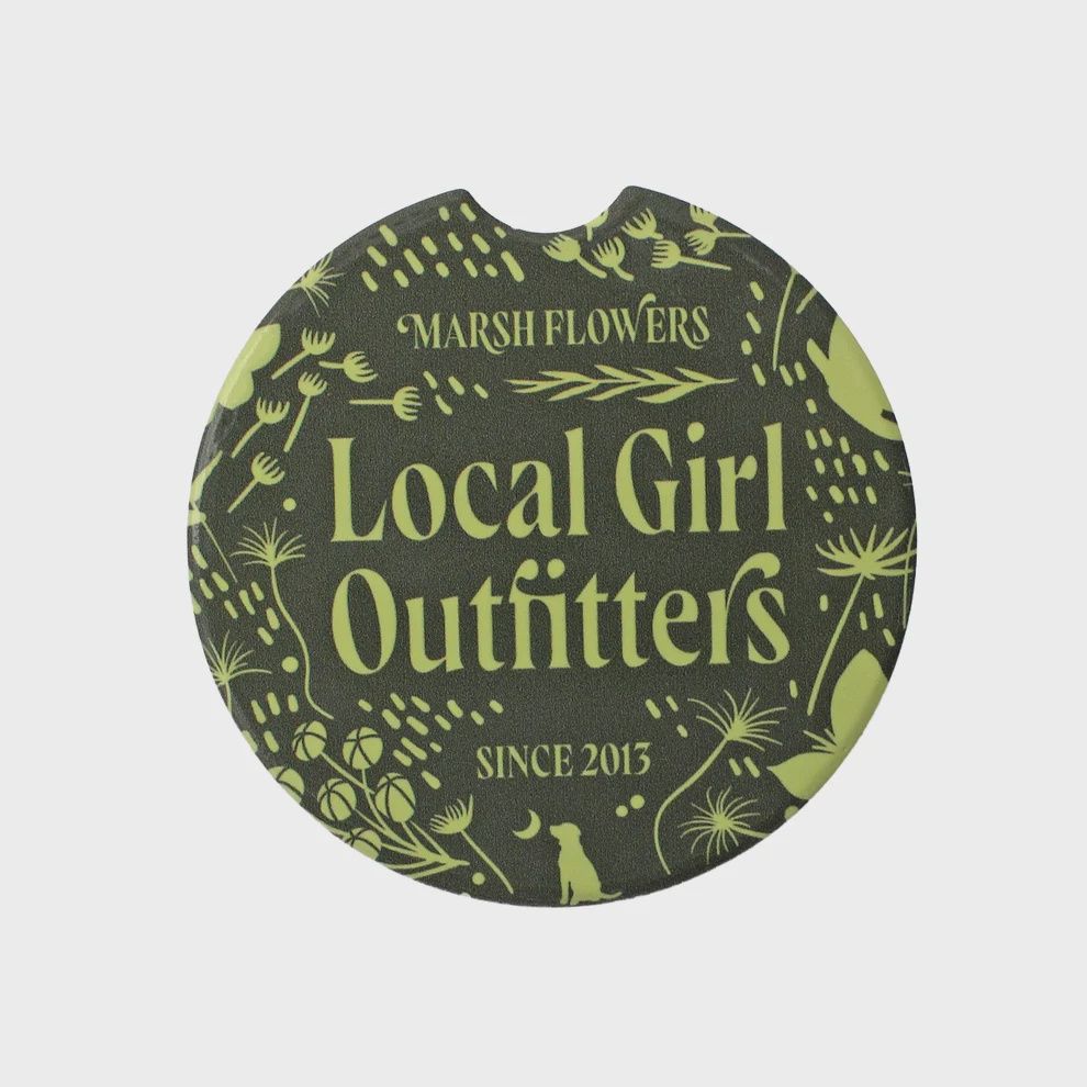 Marsh Flowers Car Coaster - Olive