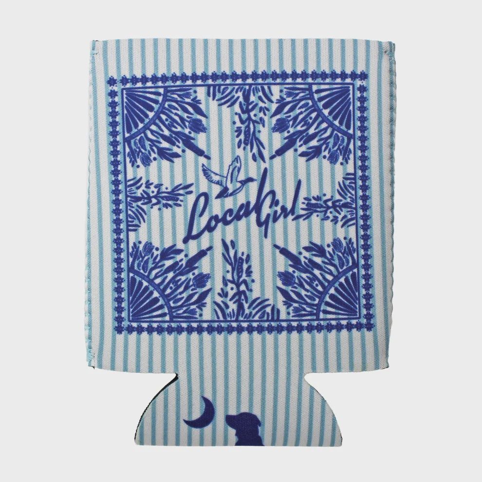 Marsh Ducks Koozie - Baby Blue/White Stripes