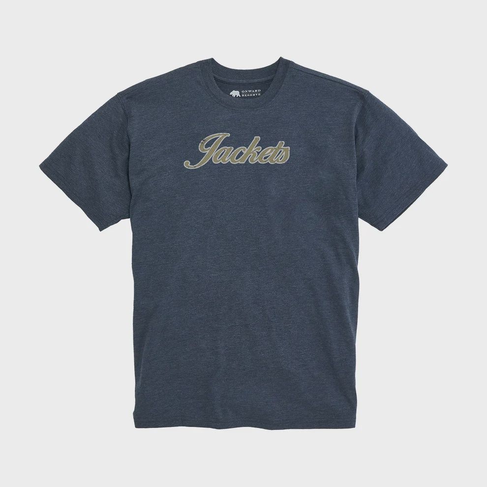 Georgia Tech Jackets Script Vintage Wash Tee - Classic Navy