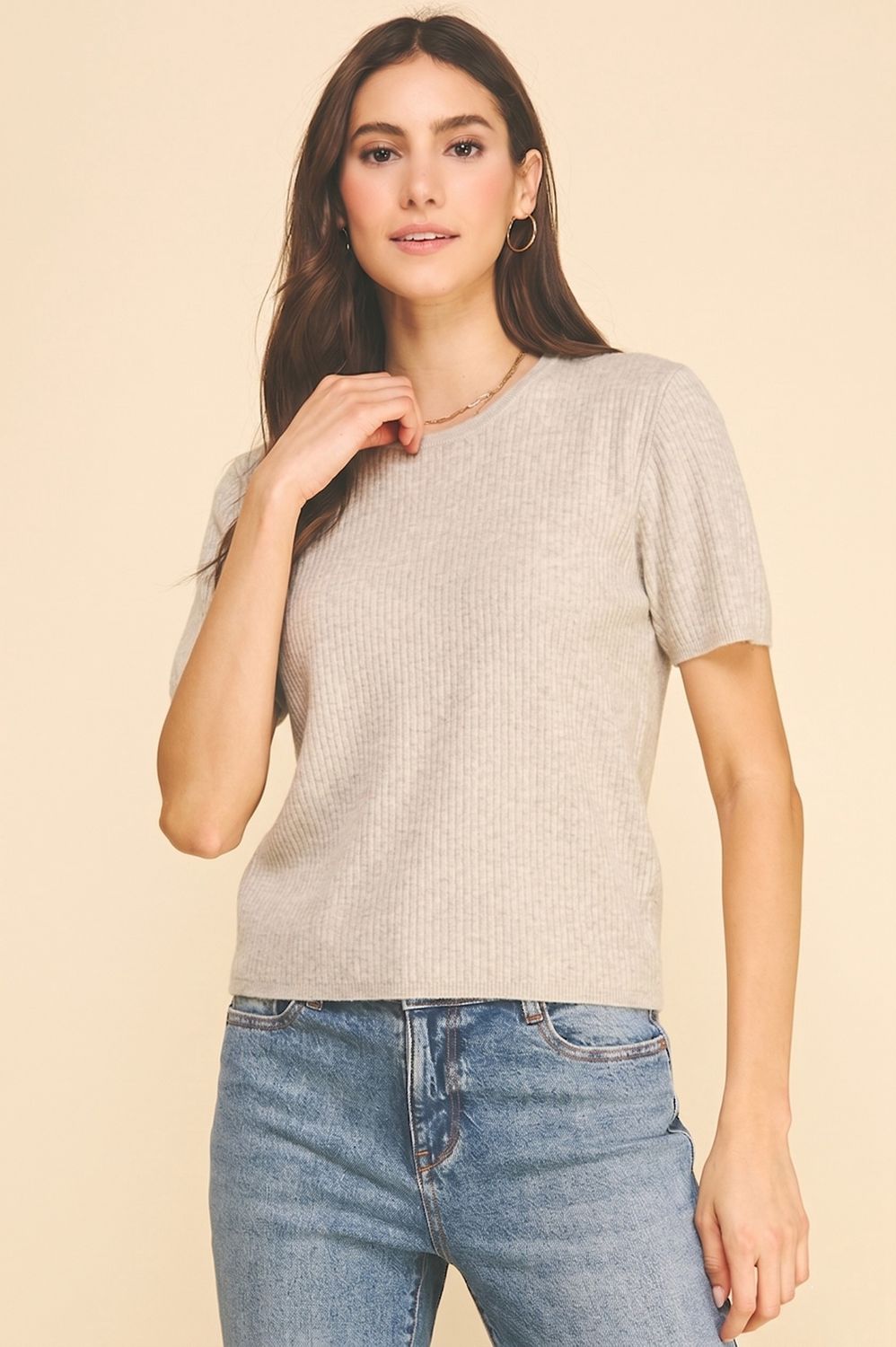 Something New Ribbed Sweater - Oatmeal