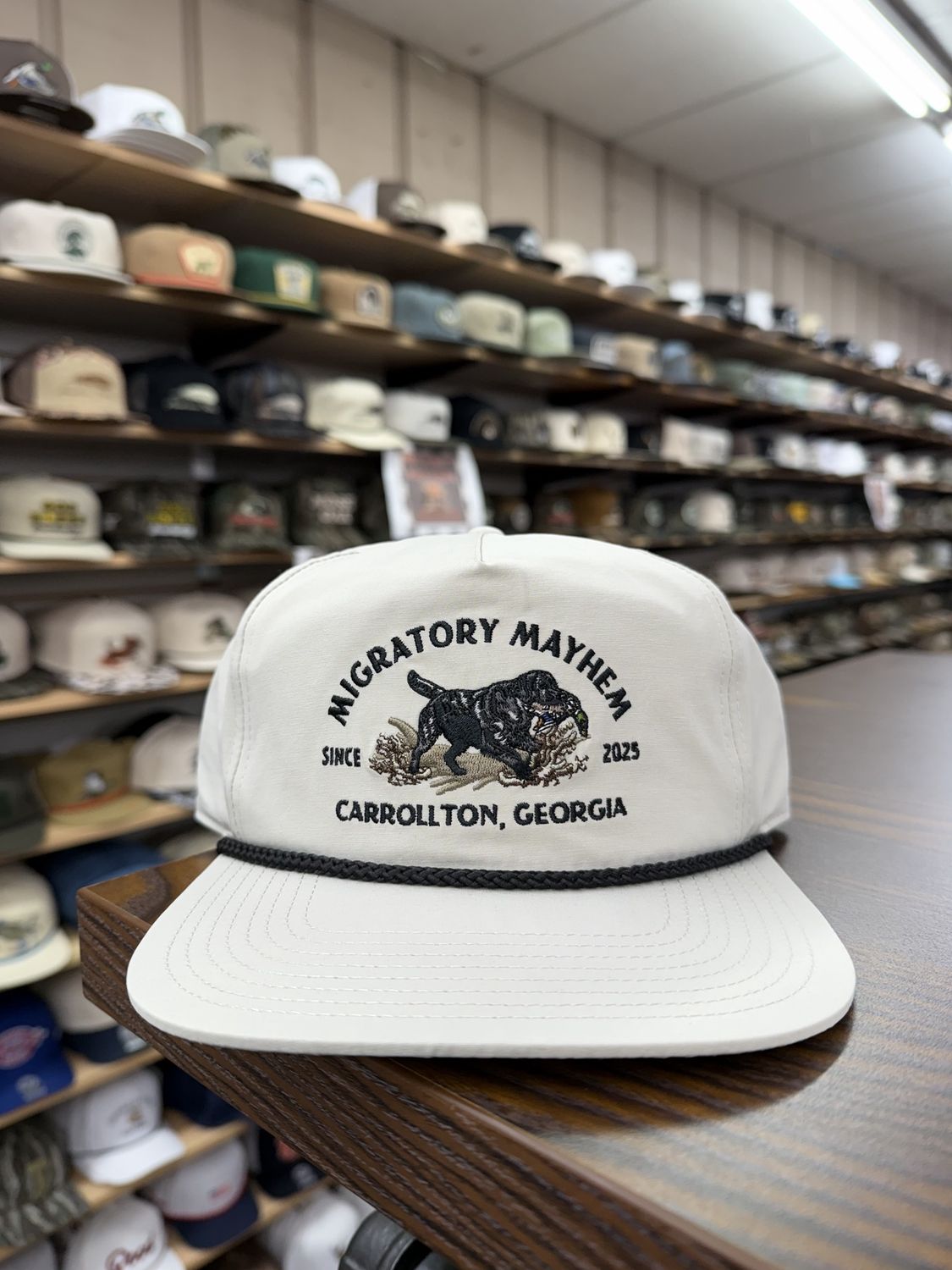 Black Lab &amp; Mallard Rope Hat - Light Gray