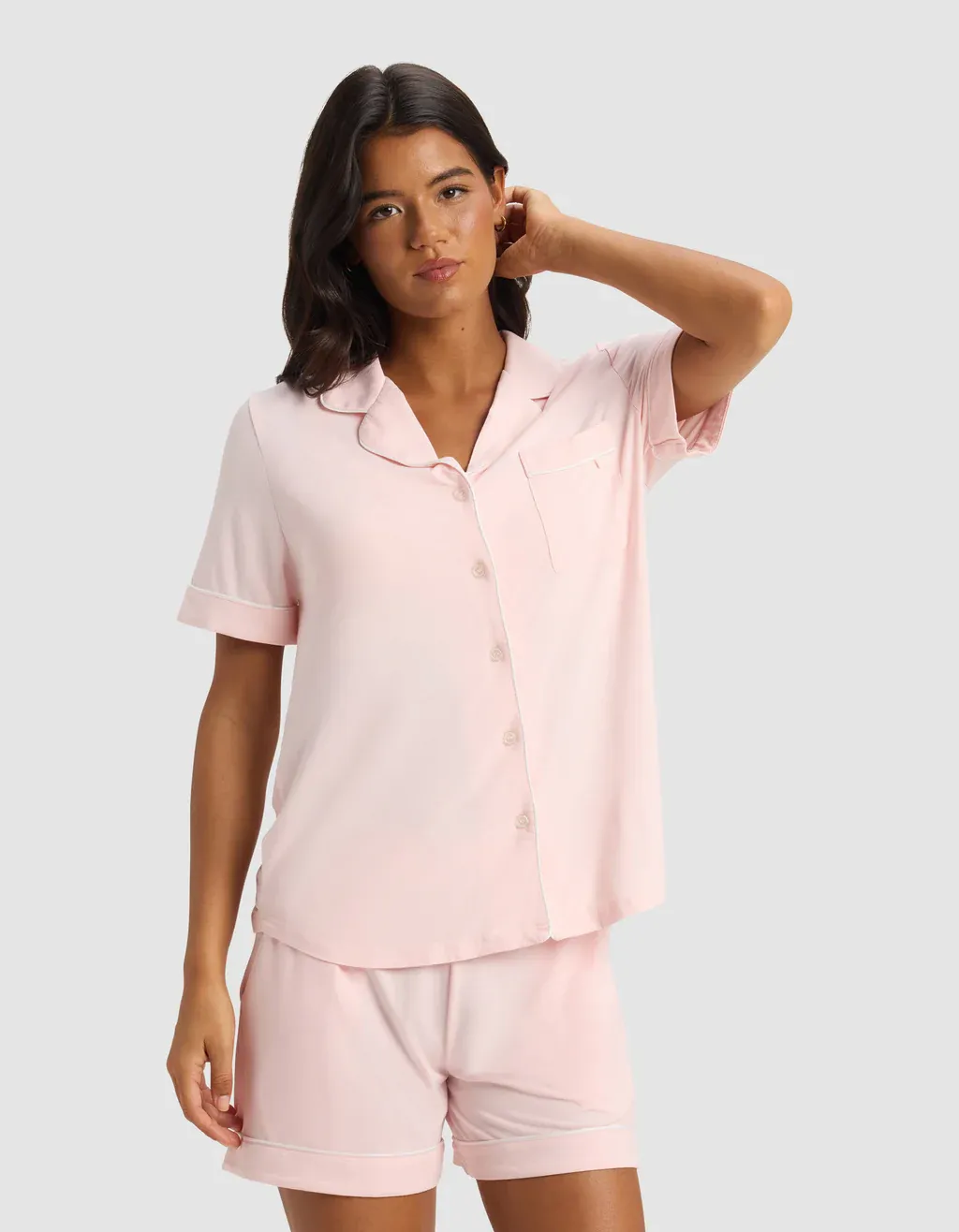 Women's Bamboo Stretch Knit Classic Short Sleeve Pajama Top - Blossom