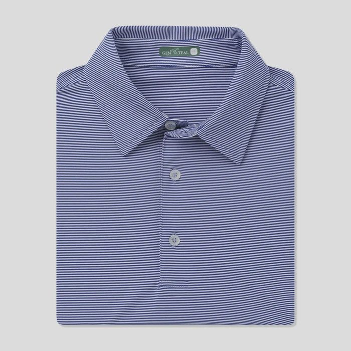Club Pinstripe Performance Polo - Navy
