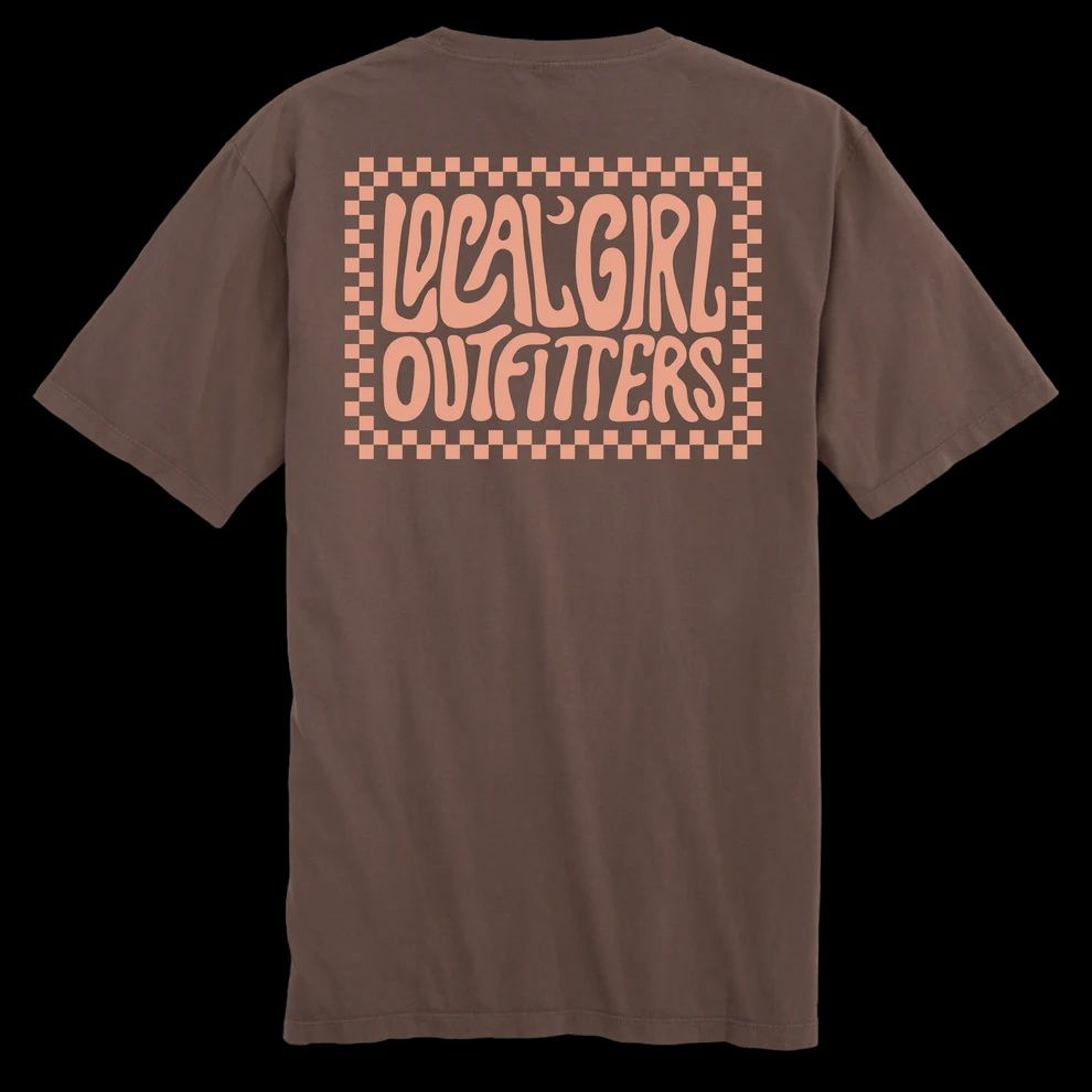LG Youth Checkered Charm Short Sleeve Tee - Espresso