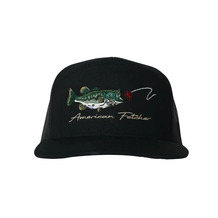 Coike Fishing 7 Panel Hat - Black