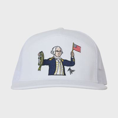 The George Bass Fishing 7 Panel Hat - White
