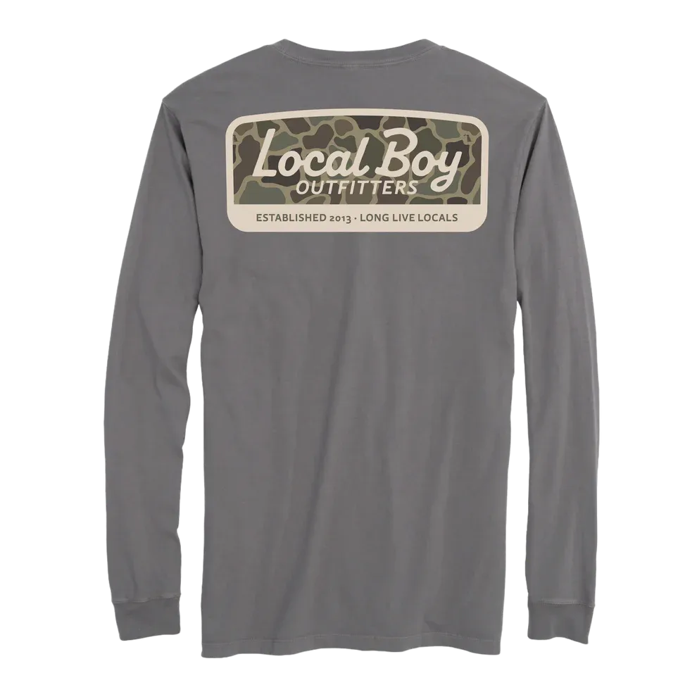 Youth Brush Camo Mark Long Sleeve T-Shirt - Gray