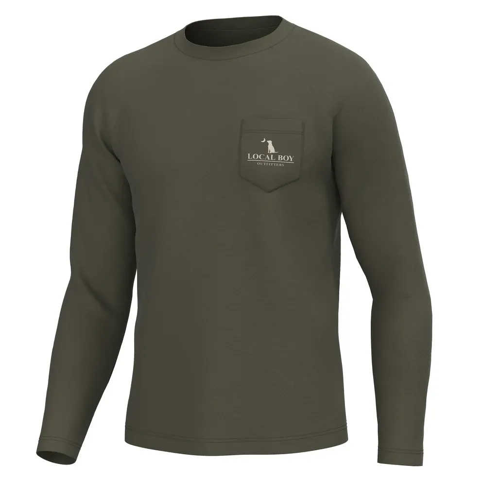 Youth Graphic Long Sleeve HB Crew Brush Camo Mark - Cedar