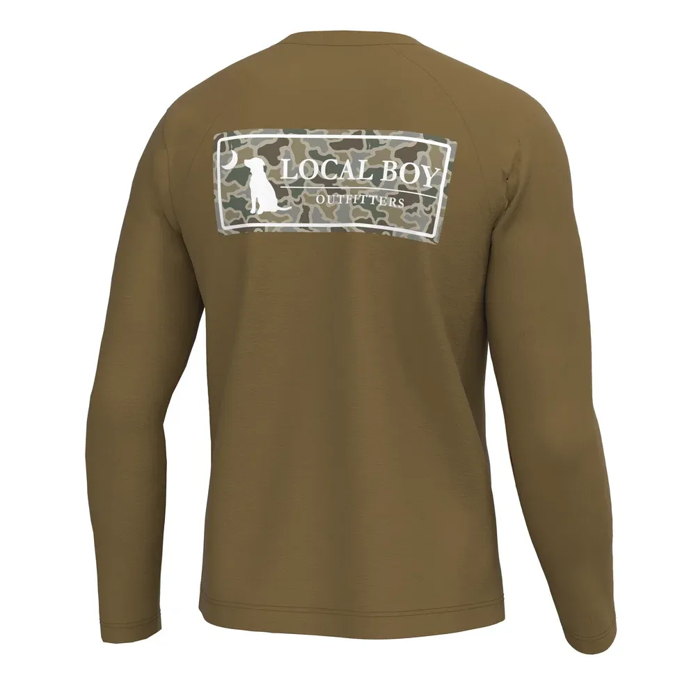 Youth Graphic Long Sleeve HB Crew Sand Dog and Moon Plate - Copper