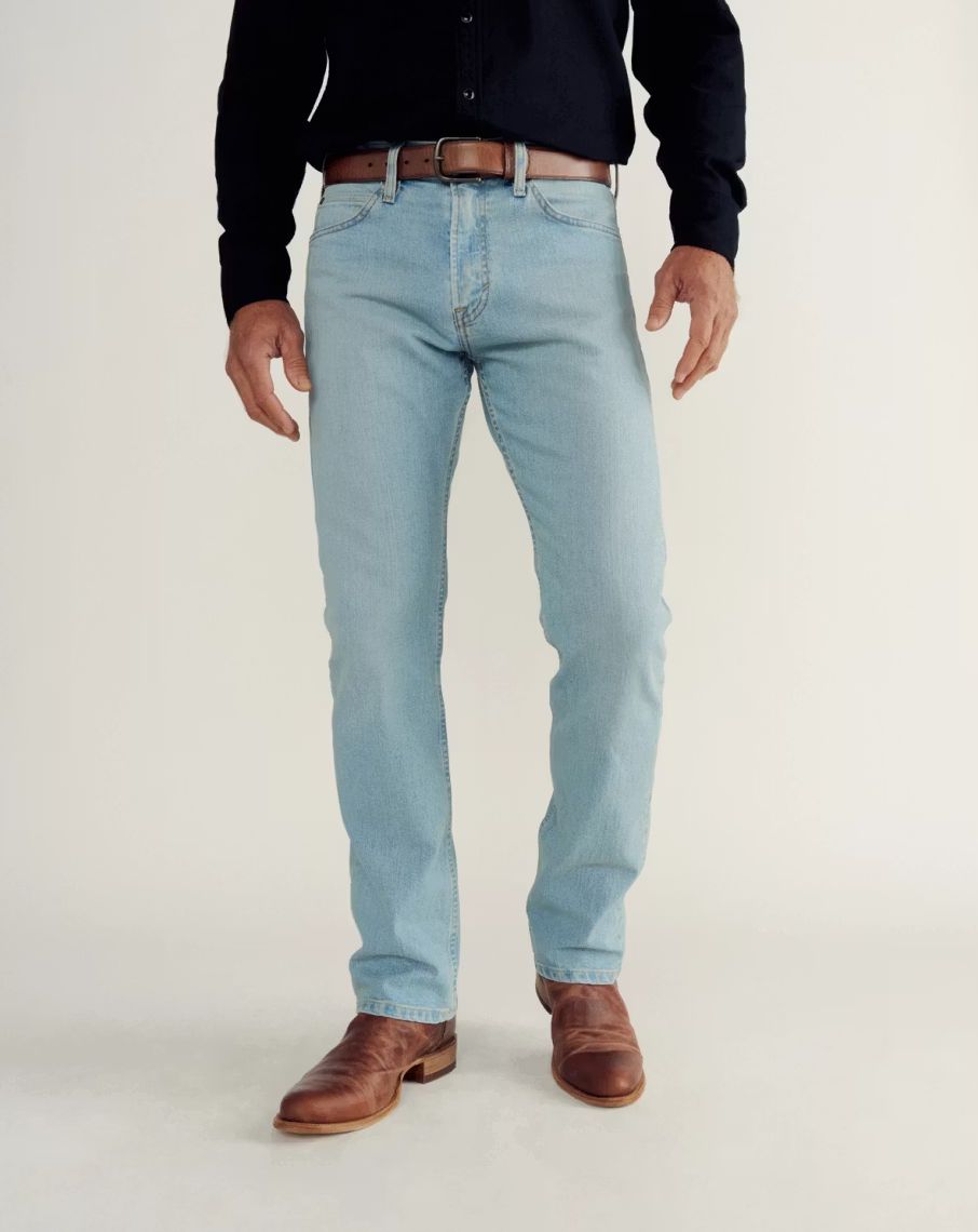 Men's Slim Straight Stretch Denim Jean - Light Stone Wash