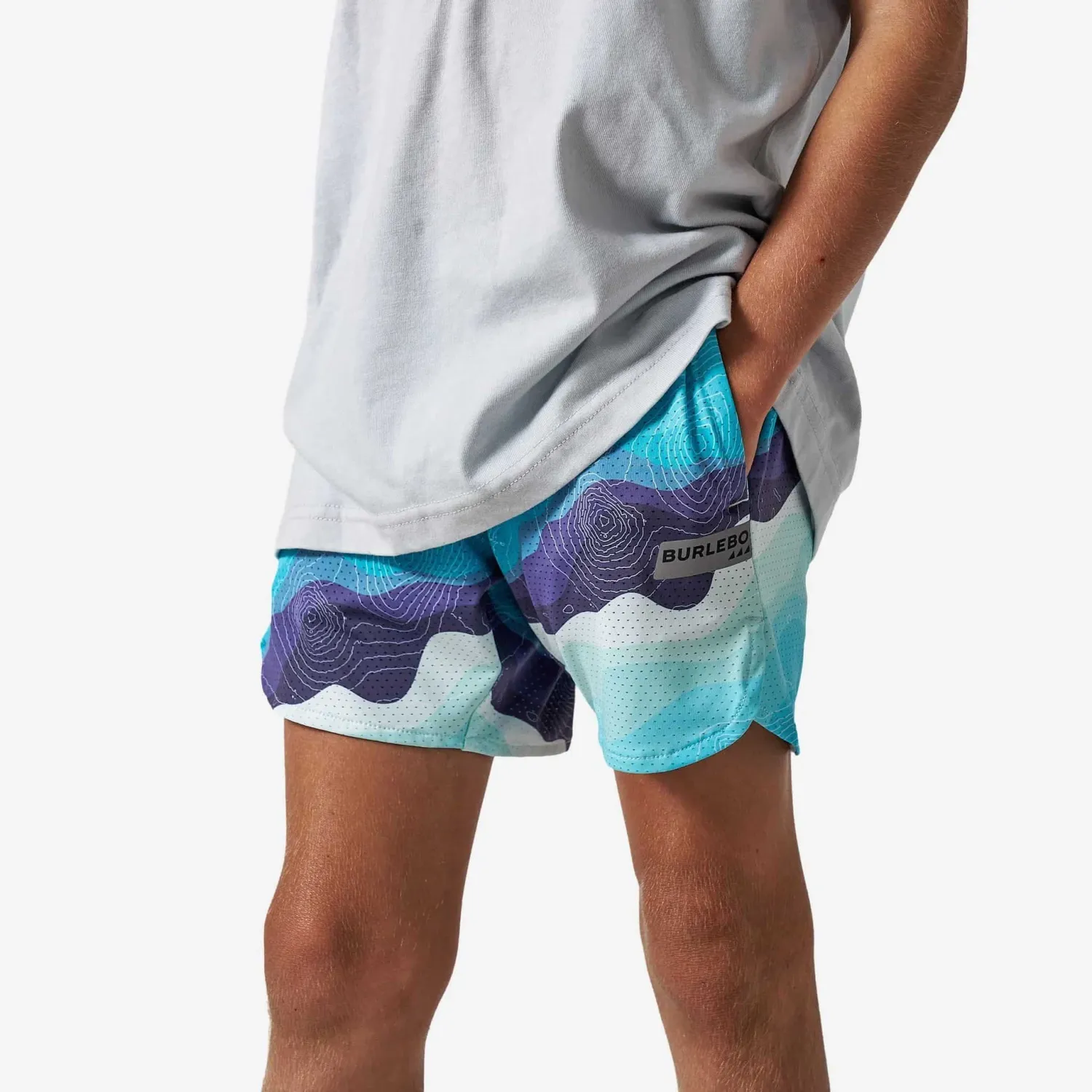 Youth Mesh Training Shorts - Tundra Topo