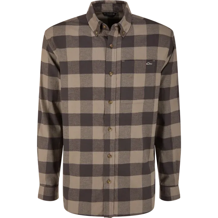 Autumn Flannel Shirt - Stone XL Check Plaid