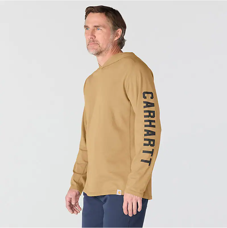 Force® Relaxed Fit Long Sleeve Logo Graphic Hooded T-Shirt - Night Fatigue Heather