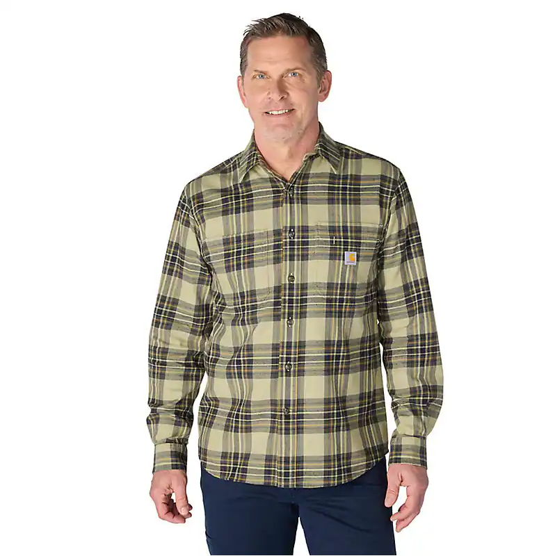 Hamilton Relaxed Long Sleeve Plaid Shirt - Faded Fatigue