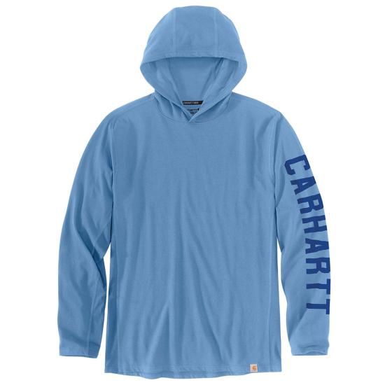 Force® Relaxed Fit Long Sleeve Logo Graphic Hooded T-Shirt - Workwear Blue